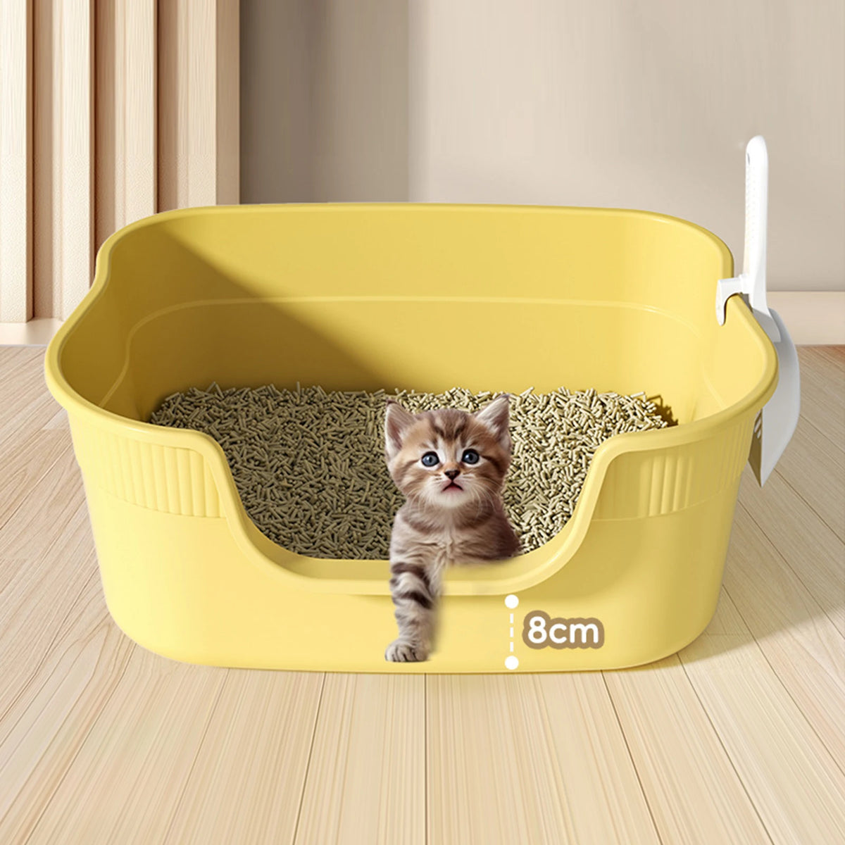 Semi-Enclosed Cat Litter Box with Scoop - Anti-Splash Tray – photo 2