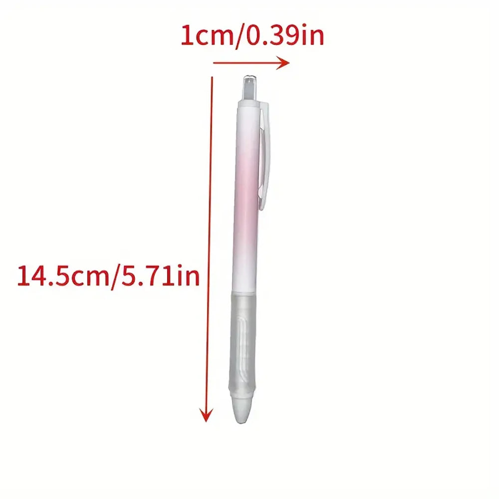 5PCS Chic Pink Blush Retractable Gel Pens, 0.5mm Fine Point Black Ink, Smooth Writing for Daily Office & School Supplies