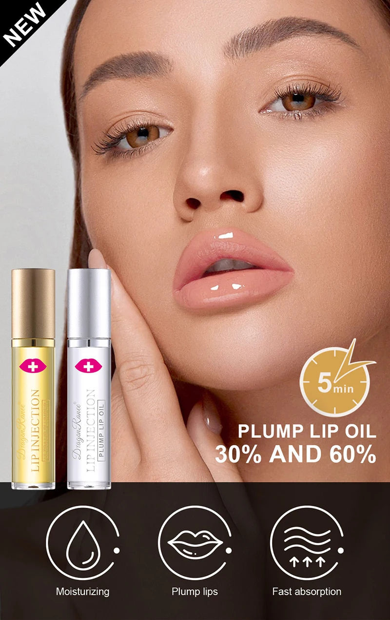 Instant Volumising Lip Plumper Oil Lip Enhancer Lip Gloss Plumping Serum Moisturizing Anti-Wrinkle Lipstick Sexy Lip Care Makeup