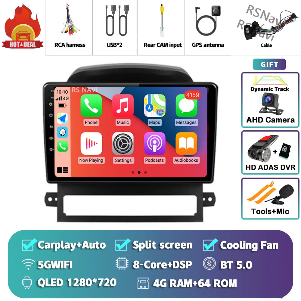 Android 16 Carplay Auto Multimedia Car Radio For Chevrolet Captiva 2008 2009 - 2012 Head Unit Autoradio Stereo Snapdragon Player