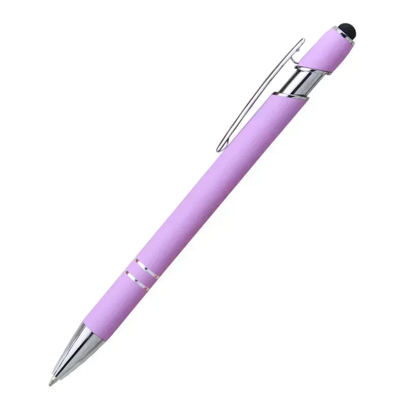 20-200 Pcs Custom Logo Metal Ballpoint Pen Text Engraving Touch Screen Advertising Pen Office School Private Customization Gift