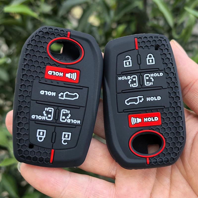Silicone Car Remote Key Cover Case for TOYOTA Sienna RAV4 VENZA Mirai Hybrid Vehicles Alphard PREVIA Voxy 7 Buttons Accessories