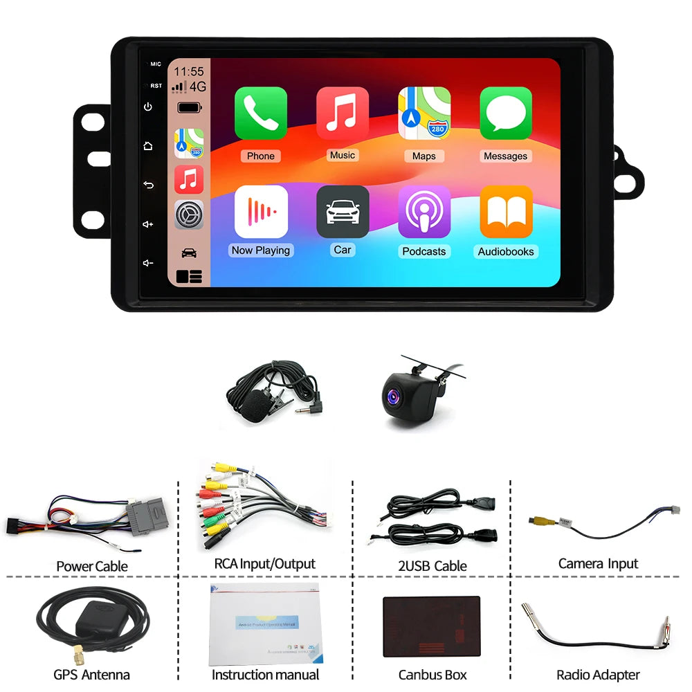 7inch Android 13 Touch Screen Car Stereo Radio 2+64GB GPS Navigation For Chevy Silverado 1500/2500/3500 2003-2006 Tahoe 2003-2006 GMC Sierra 1500/2500/3500 2003-2006 Yukon 2004-2006 Support CarPlay Backup Camera Bluetooth AHD