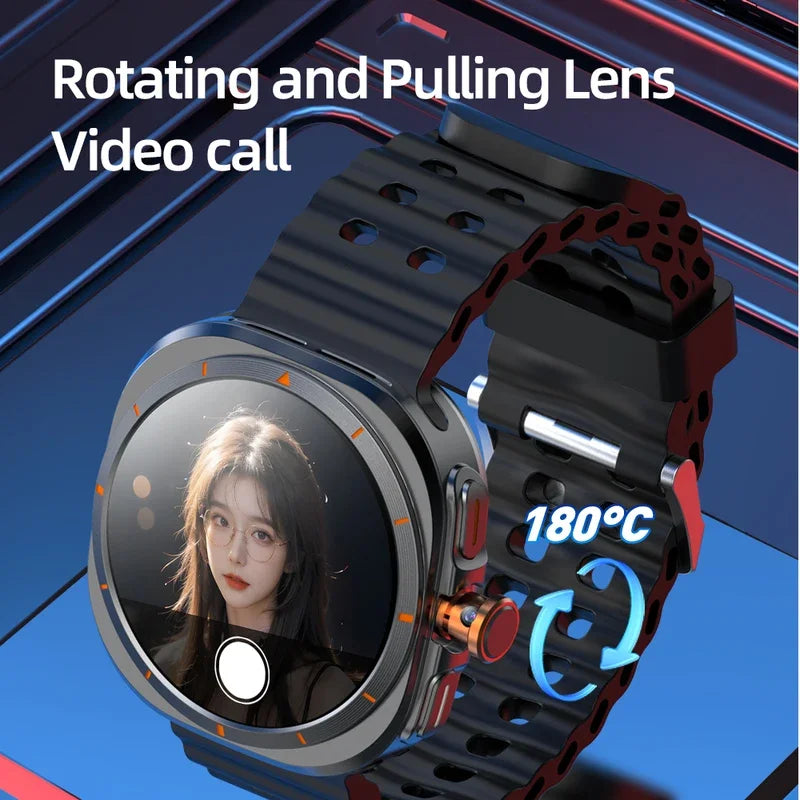 Upgrade Android 13.0 Smart Watch Ultra 4G/5G Smartwatch With 190° Rotary Camera GPS WIFI Sim Card Slot Compass App Download