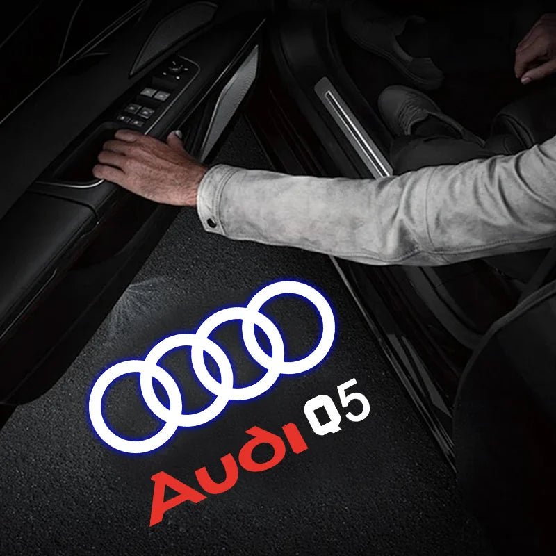Audi LED Door Welcome Light – Car Door Emblem Lamp for Q3 Q5 Q7 S3 S4 S5 S6 S7 A4 A5 A6 A7 A8
