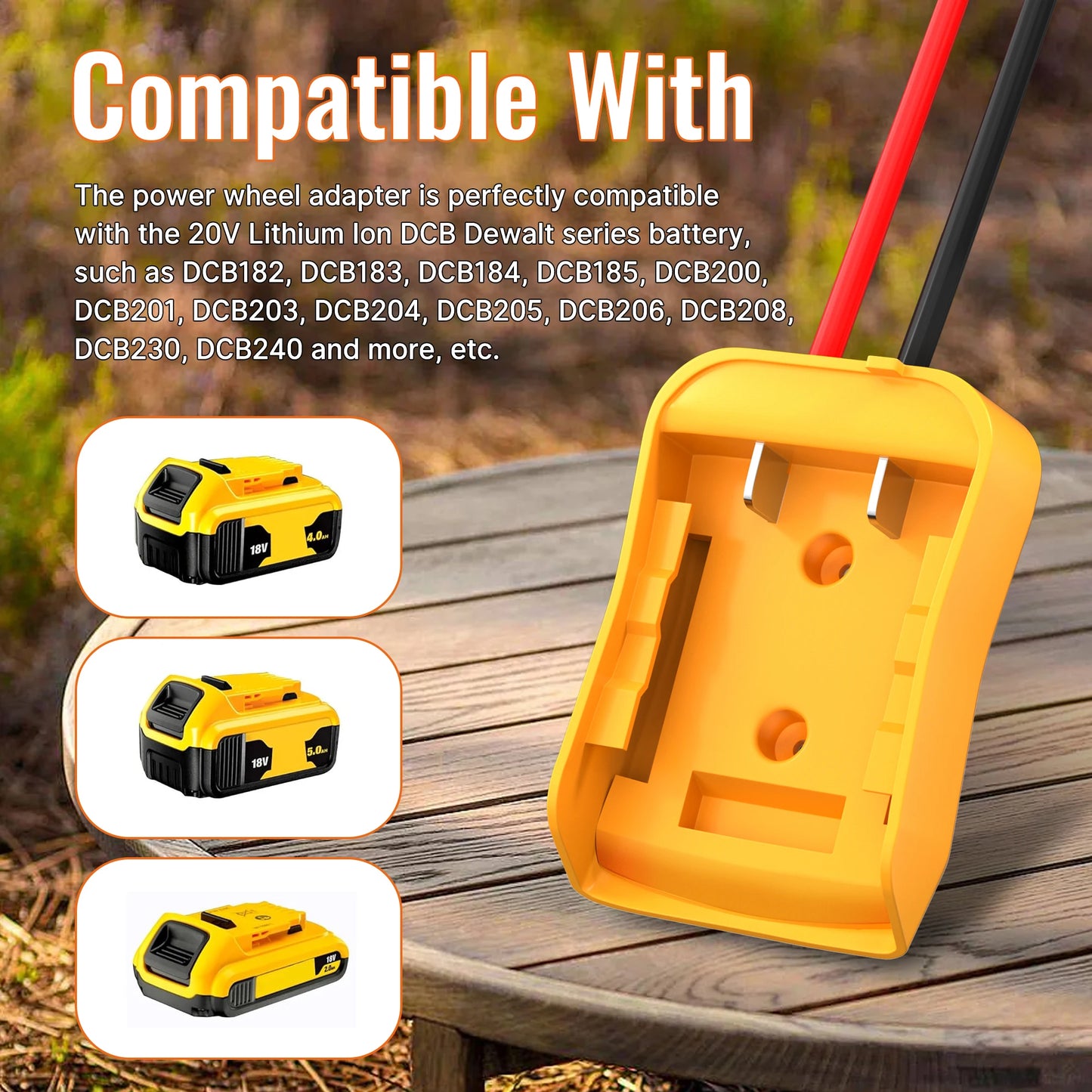 Jumper Cable Clamps with Power Wheel Battery Adapter For DE.WALT 20V Batteries Jumper Starter for Car Jump Starting Using Tool