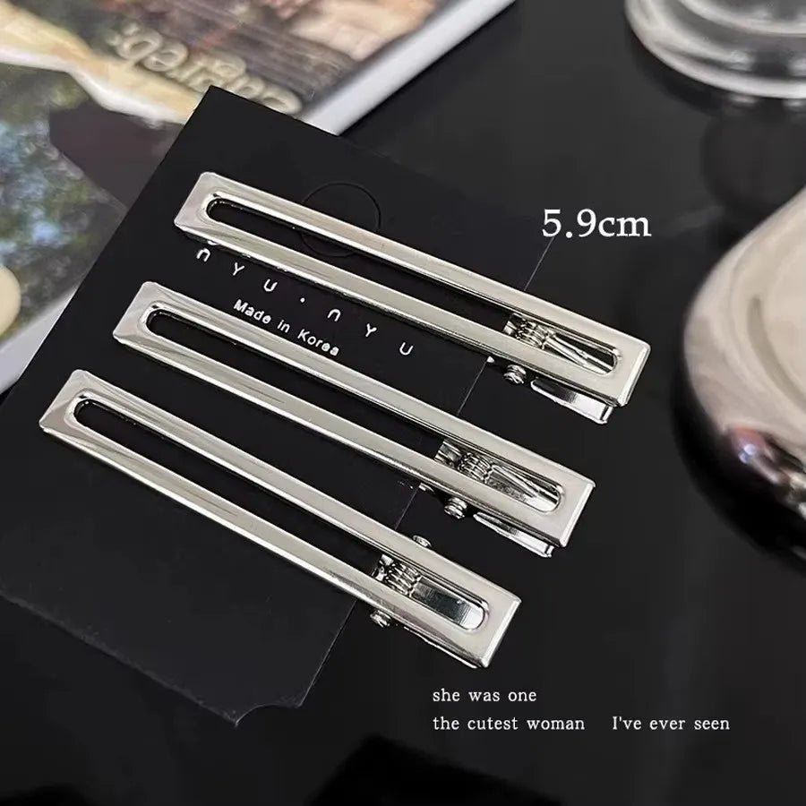 Women Metal Y2K Hair Clips Exquisite Duckbill Clip Girls Hairpins Side Bangs Barrettes Hairclip Girls Fashion Hair Accessories