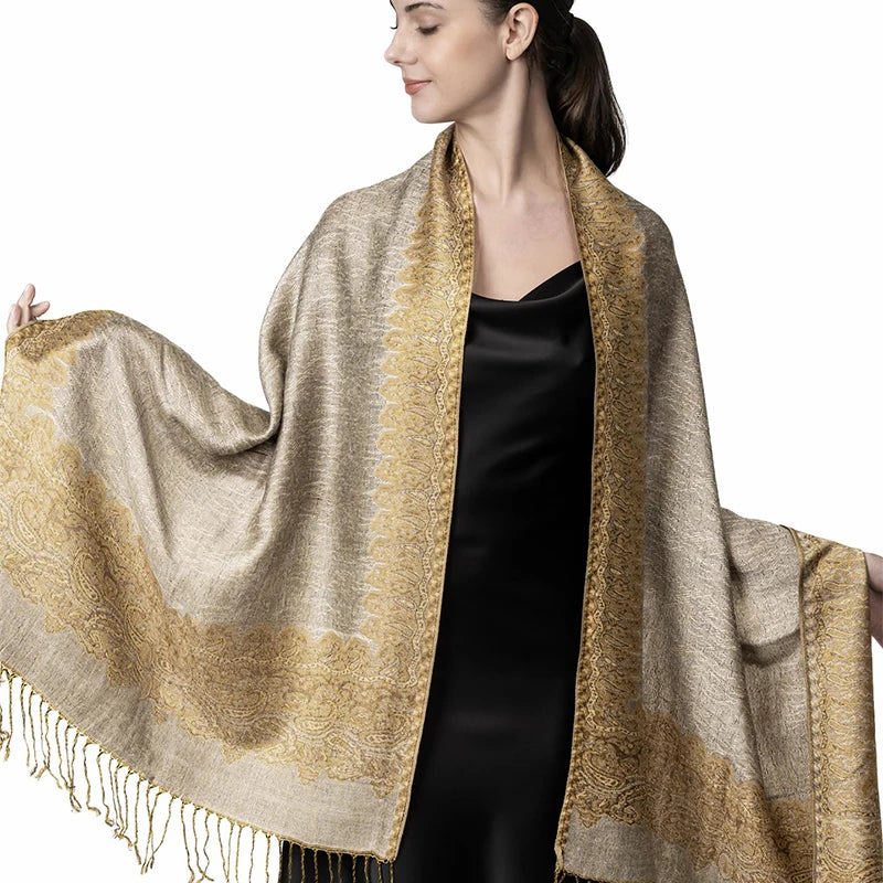 Women's Printed Pashmina Shawl, Soft Winter Scarf