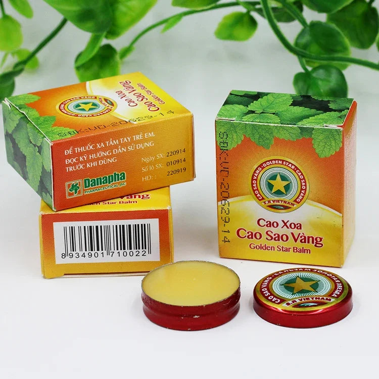 5pcs/lot Vietnam Golden Star Tiger Balm Tiger Head Menthol Balm Refreshing Oil for Insect Cao Sao Vang Cao Xoa (no box)