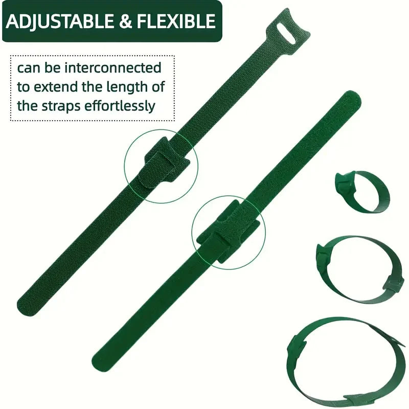 Reusable Nylon Plant Ties – Adjustable Non-Slip Supports for Climbing Plants & Gardening (50/100 Pack)