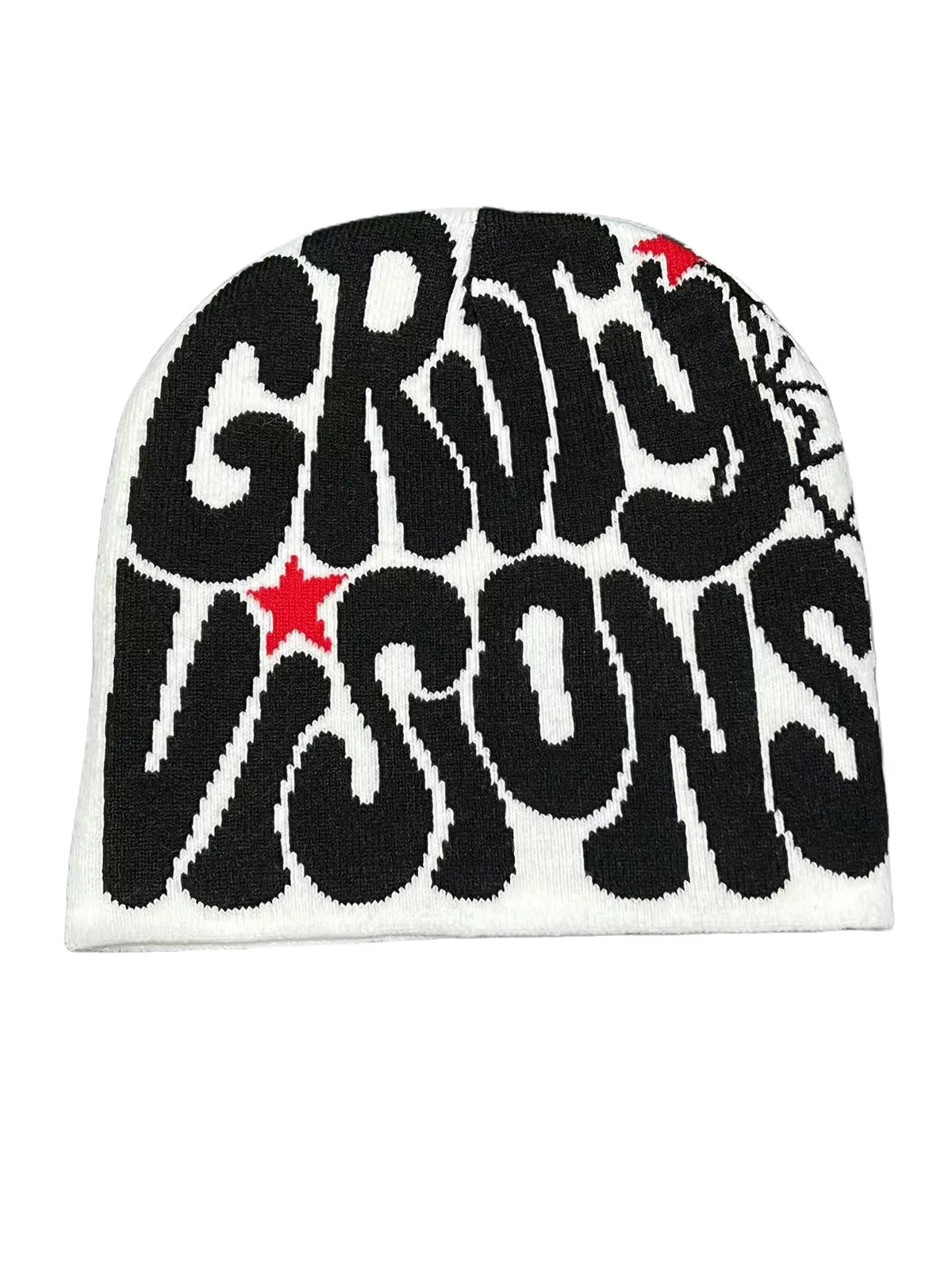 Graphic Knit Beanie, Unisex Y2K Winter Hat