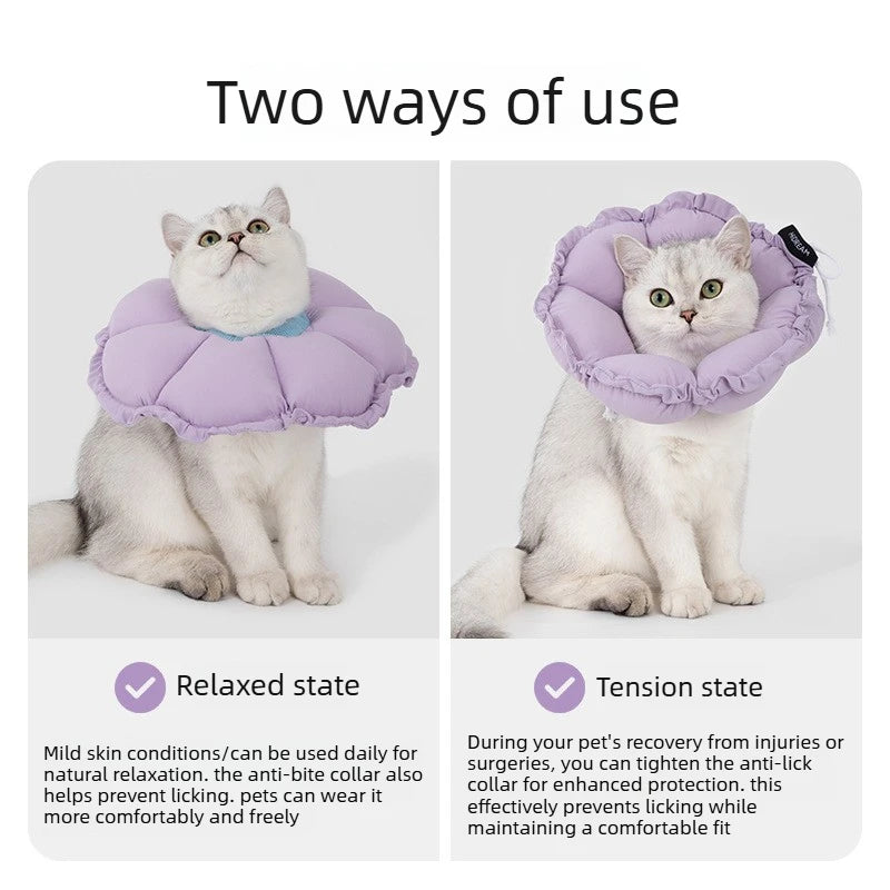 Soft Plush Flower Recovery Collar for Cats & Dogs - Waterproof Cone – photo 3
