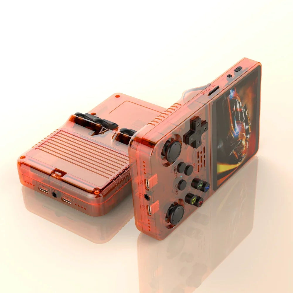 64GB/128GB Open Source R36S Video Game Console Linux System 3.5 Inch IPS Screen Orange Portable Pocket Video Player With bag