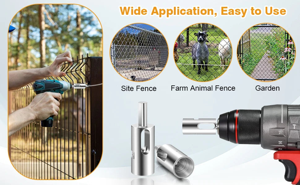 Portable Tie Wire Twister Tool Iron Wire Knotter with Drill Chuck for Electrical and Construction Wiring Twisting