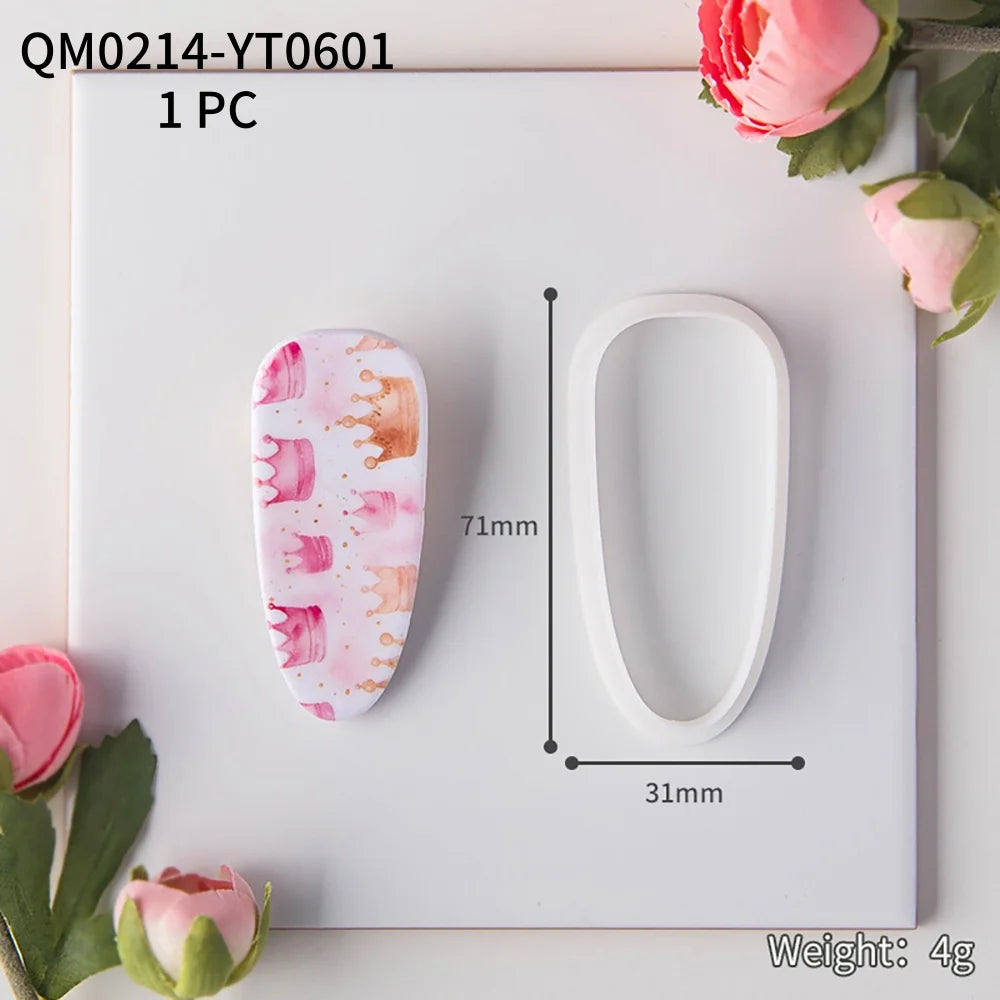 1PC Various Styles Geometric Shape Flower Tile Pattern Polymer Clay Mould Hairpin Embossing Clay Mold Jewelry Making Clay Tools