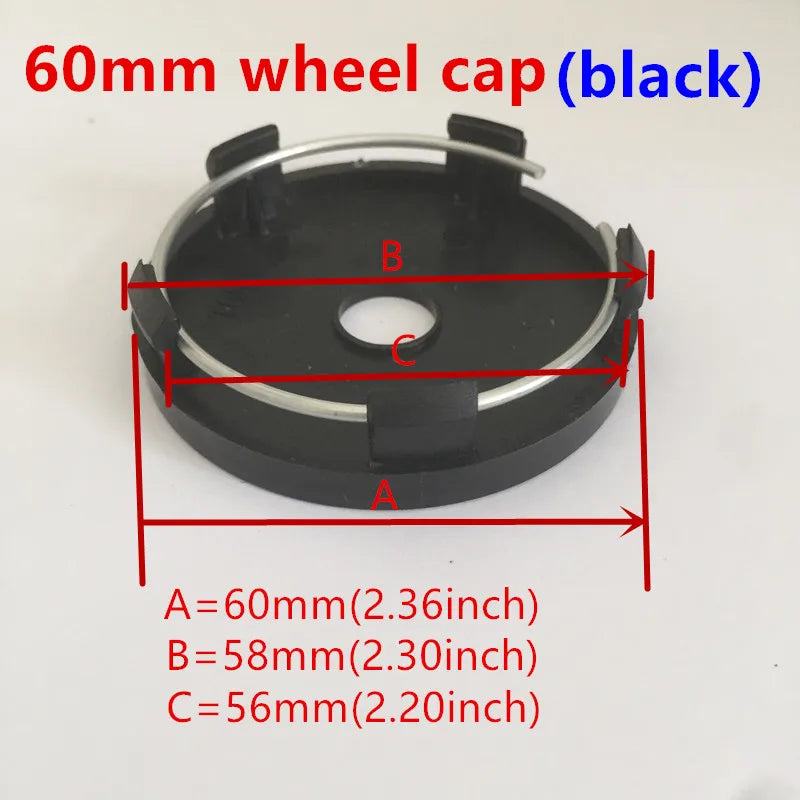 4pcs 3D 56mm 60mm 68mm For Car emblem Wheel hub Center Cap Badge covers sticker Decals Styling accessories