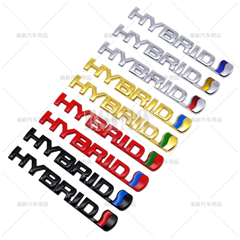 Car Styling Hybrid 3D Grill Rear Trunk Fender Metal Chrome Zinc Alloy Emblem Badge for Toyota RAV 4 Prado Camry Corolla Yaris