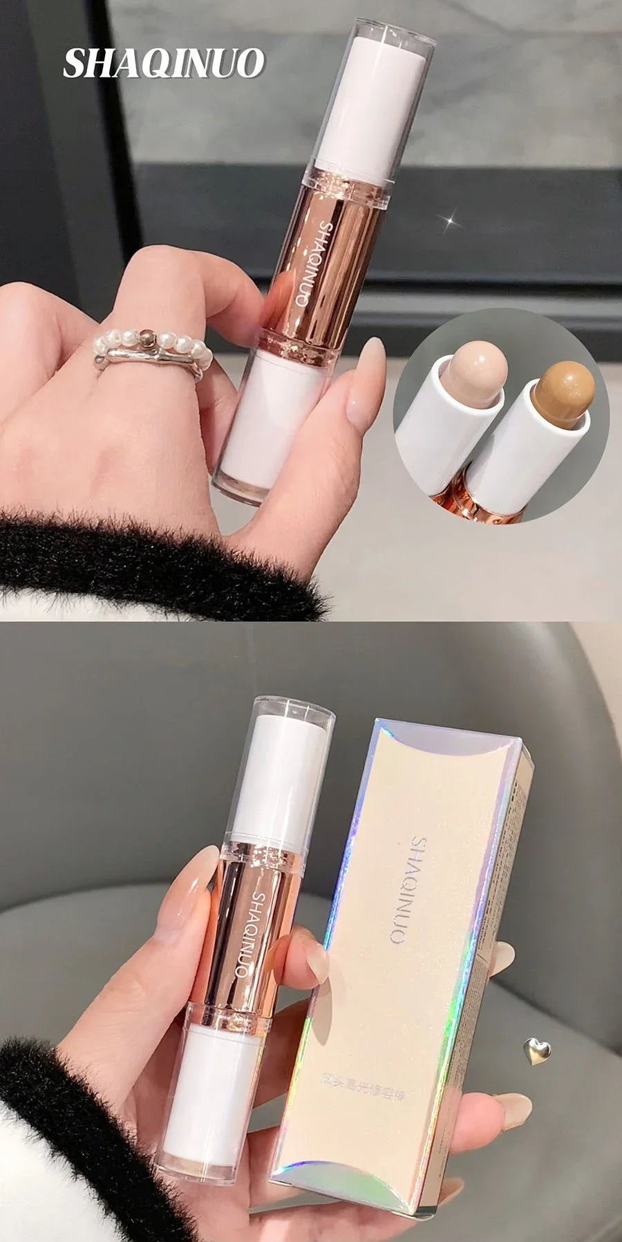 Highlighting&Bronzer Stick Face Brightening Shaping Concealer Pencil 3D Long Lasting Corrector Nose Shadow Contouring Cosmetics