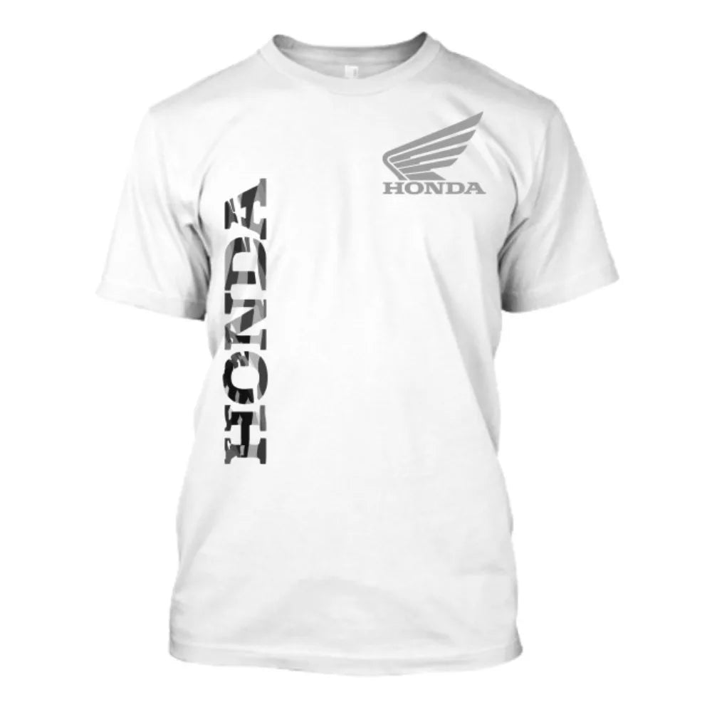 Honda Men's and Women's T-shirt Personality Tee Summer Casual Motorcycle Riding Off-road Short-sleeved Spring Racing Brand Top