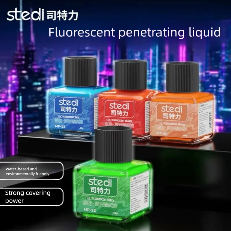 40g Stedi Panel Line Water-based Fluorescent Paint for Model Building Fluorescent Ink Panel Line Accent Color Hobby DIY Supply