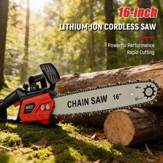 Cordless Electric Chainsaw 12"/16" — Wood Cutting Power Tool (Compatible with Makita 21V Battery)