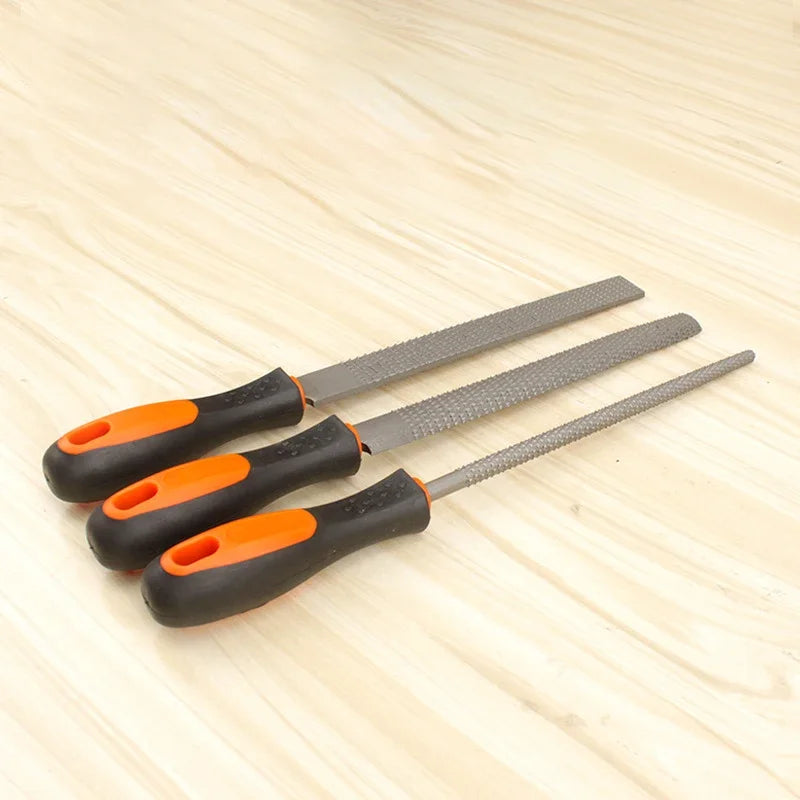 8" Wood Rasp Files Coarse-Teeth Woodworking Filing Round Flat Half-Round File
