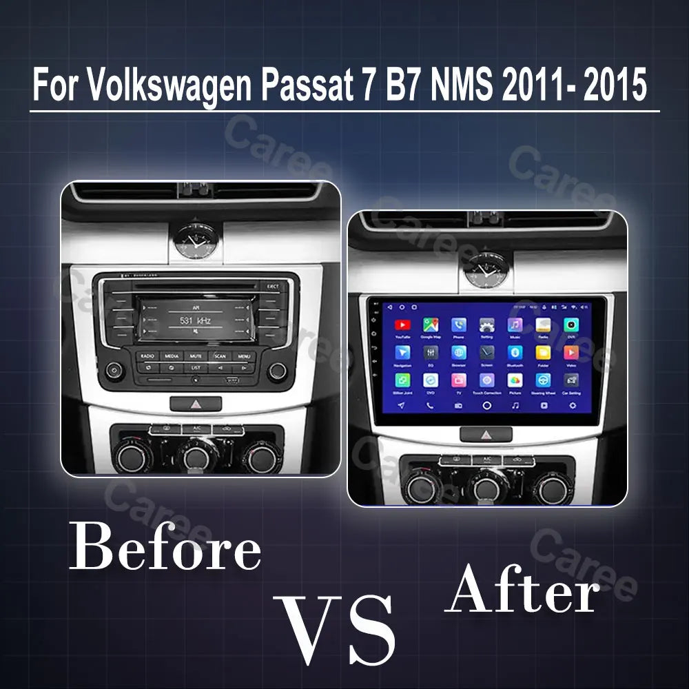 Car Stereo with Apple CarPlay & Android Auto, Compatible with VW Passat B6 B7 & CC (2007-2016)