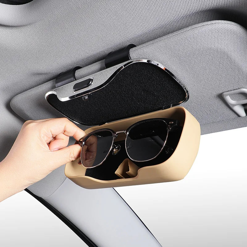 Car Glasses Box Visor Eyeglasses Case For Toyota GR Rav4 Yaris Camry Land Corolla CHR Hilux Cruiser Tacoma Sunglasses Holder