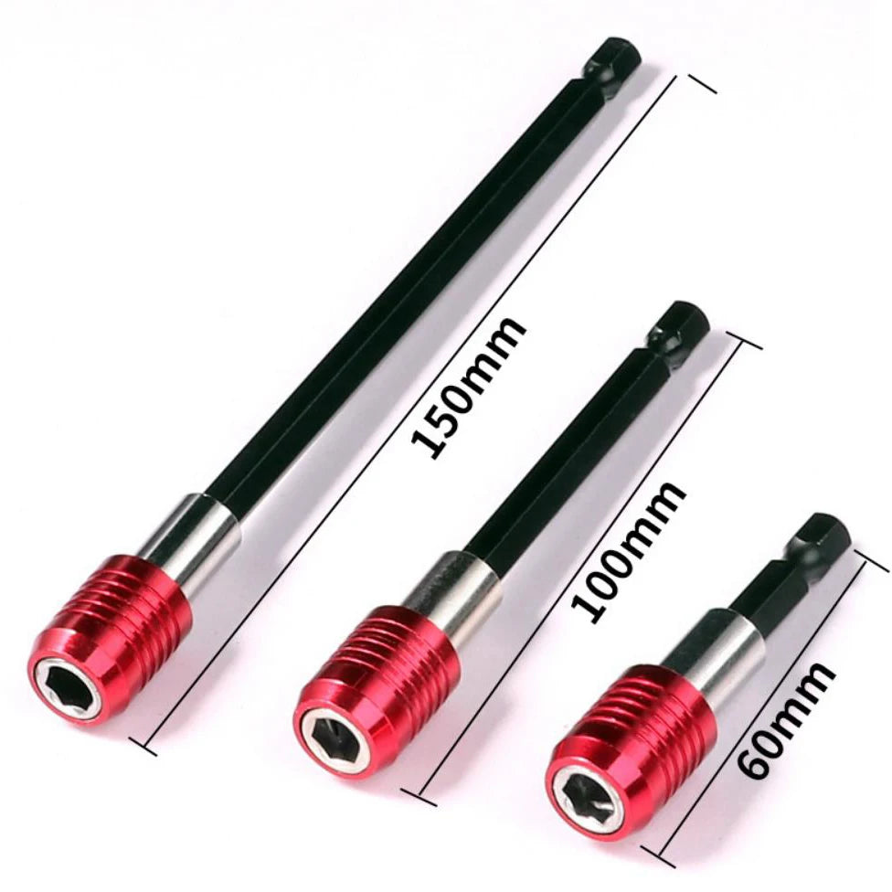 NEW 6PCS 1/4 Hex Shank Quick Release Magnetic Red Screwdriver Extension Holder Drill Bit High Quality Tool Set