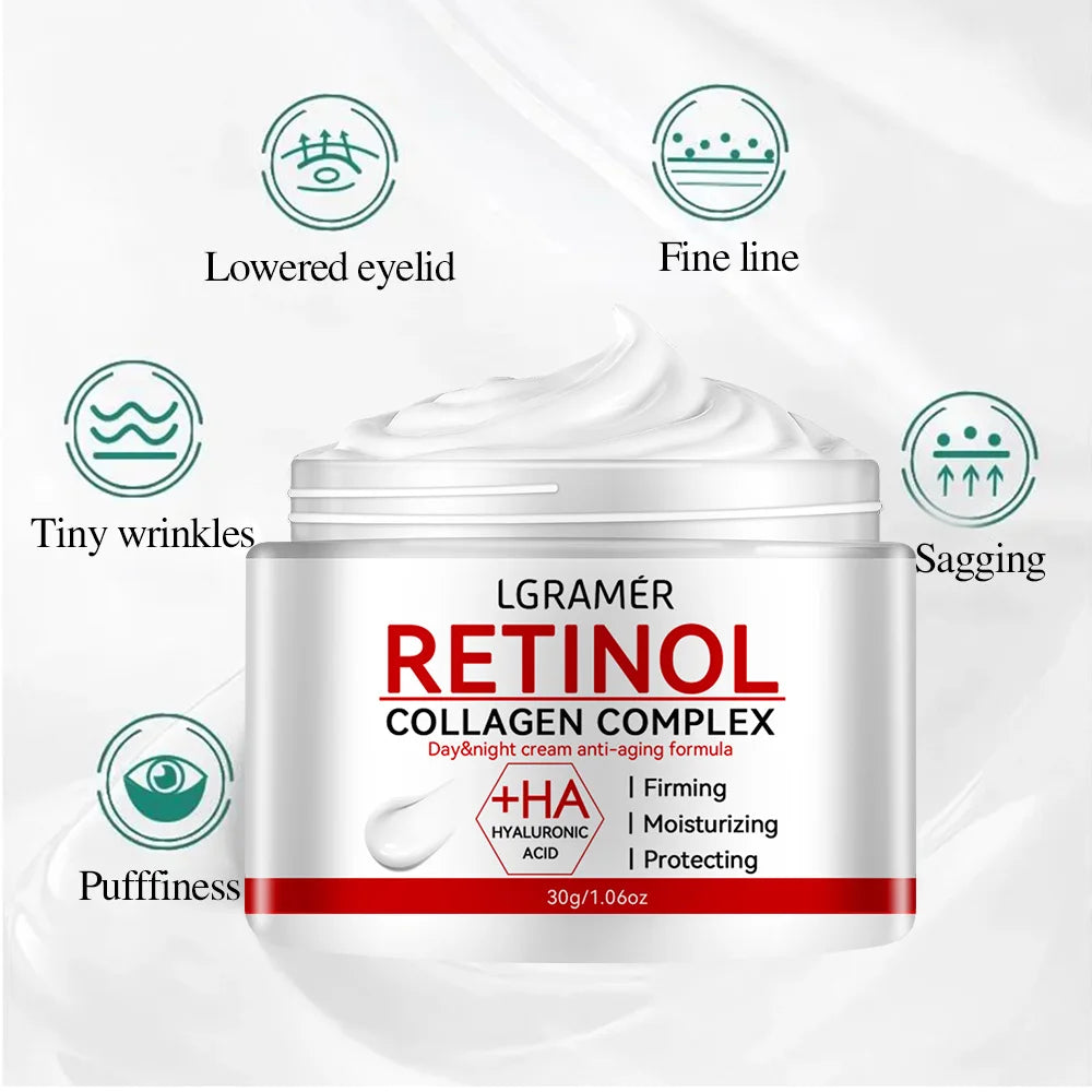 YOUNGCOME Retinol & Collagen Lifting Firming Face Cream – Wrinkle Smoothing, Whitening & Deep Moisturizing | 30g or 60g | All Skin Types