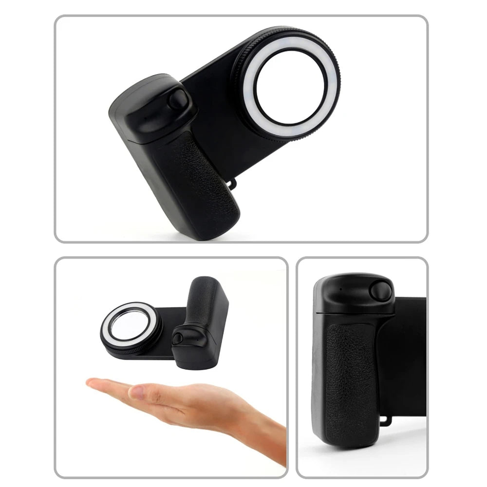Smartphone Camera Shutter Grip Wireless bluetooth Selfie Handle Camera Photo Stabilizer with Fill Light for Iphone Android