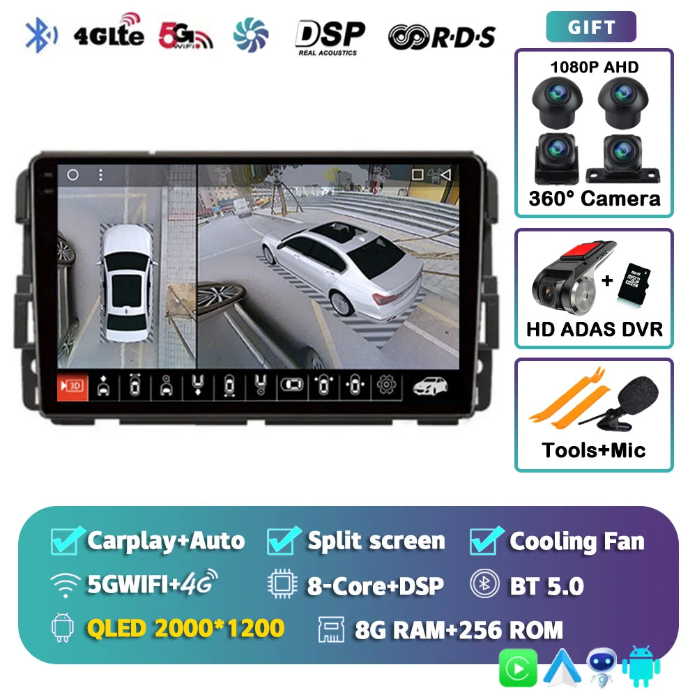Android 16 Car Radio Multimedia Player For Chevrolet Silverado Impala GMC Yukon Acadia Sierra Carplay Car Stereo Dsp Ai Voice BT