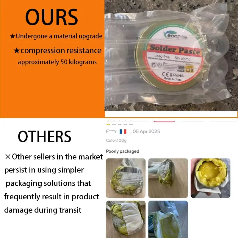 Upgraded Solder Paste Rosin Flux Precision 50g No Clean Soldering Flux for Electronics Circuit Boards Lead-free Rosin Paste