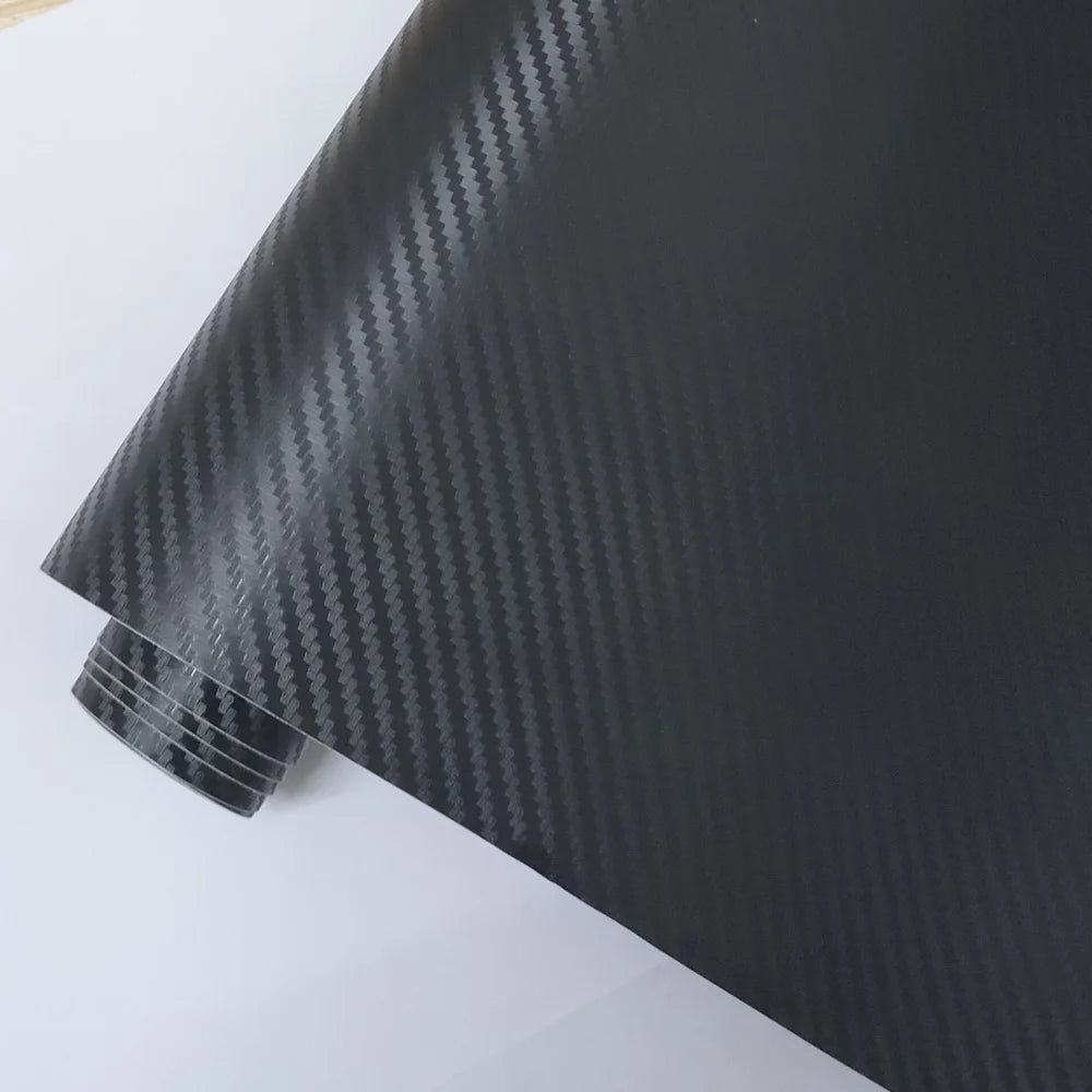 3D 4D 5D Carbon Fiber Vinyl Wrap Film – Black Matte Car Sticker for Car, Laptop, Phone & Motorcycle