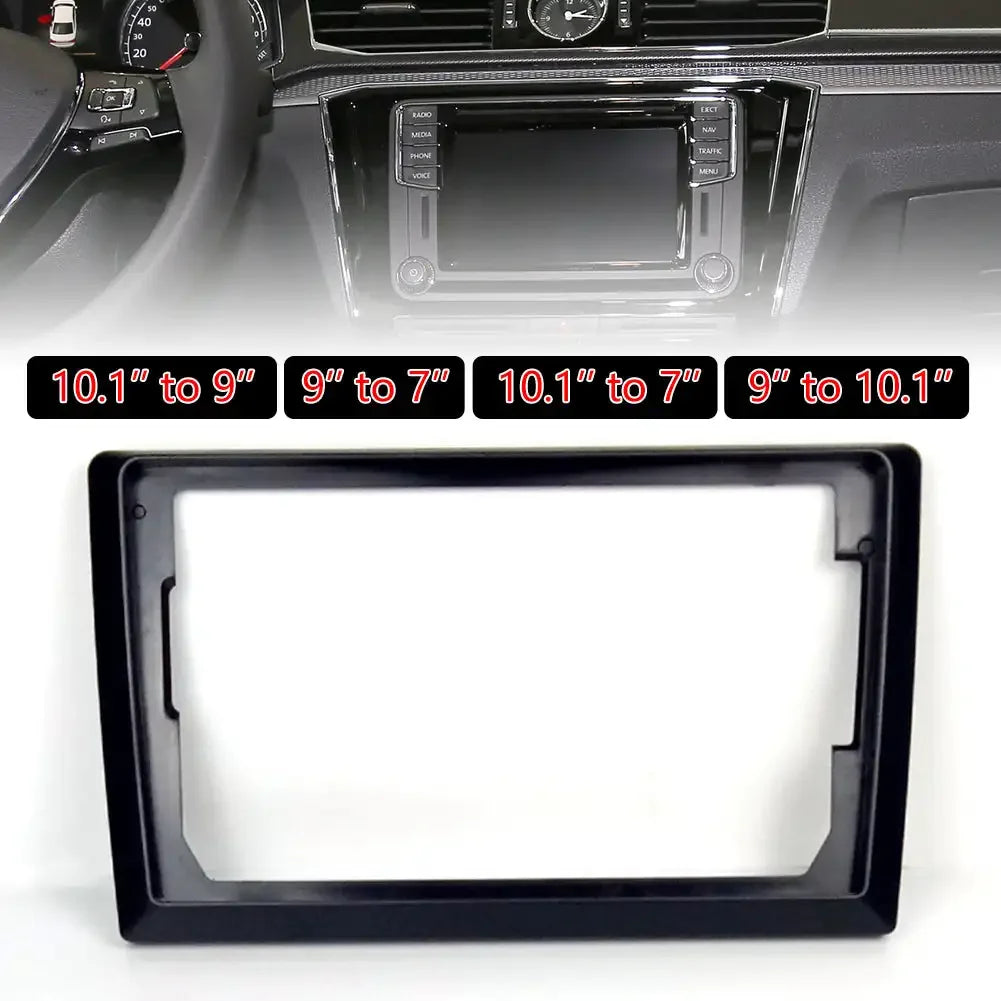 Universal 2-DIN Car Stereo Fascia Frame — Adapts 9"/10" Dashboard to 7" Head Unit
