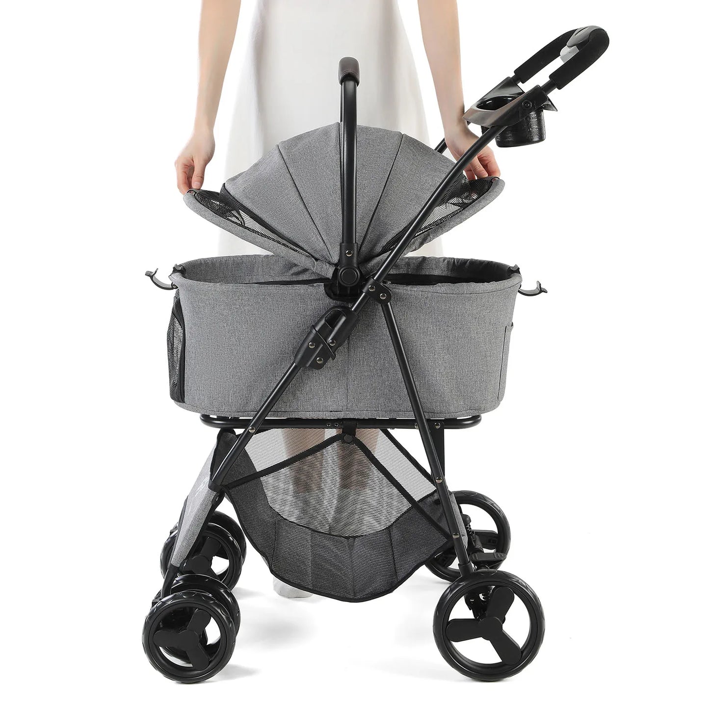 3-in-1 Pet Stroller with Removable Carrier – Folding All-Terrain Waterproof Stroller for Small & Medium Dogs & Cats | 7 Colors