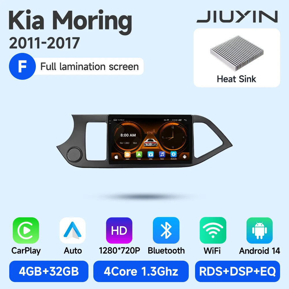 JIUYIN Android 15 Carplay Car Radio Multimidia Video Player For KIA PICANTO Morning 2011-2017 Navigation GPS IPS Head Unit