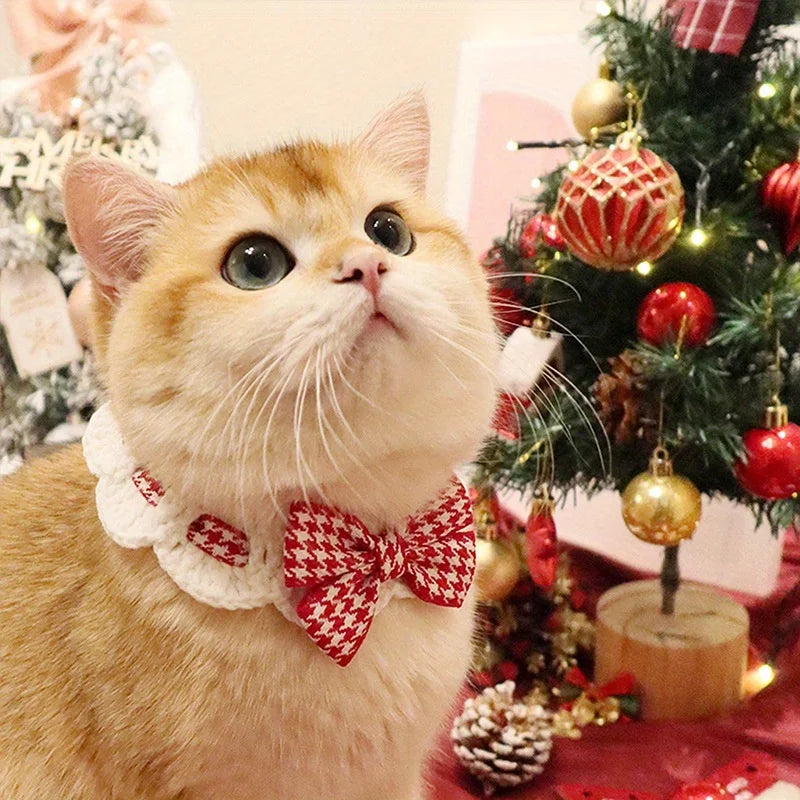 1PC Fashionable and Cute Cat Collar with Bowtie for Pet Cats and Dogs Great for Decoration and Photo Shoots