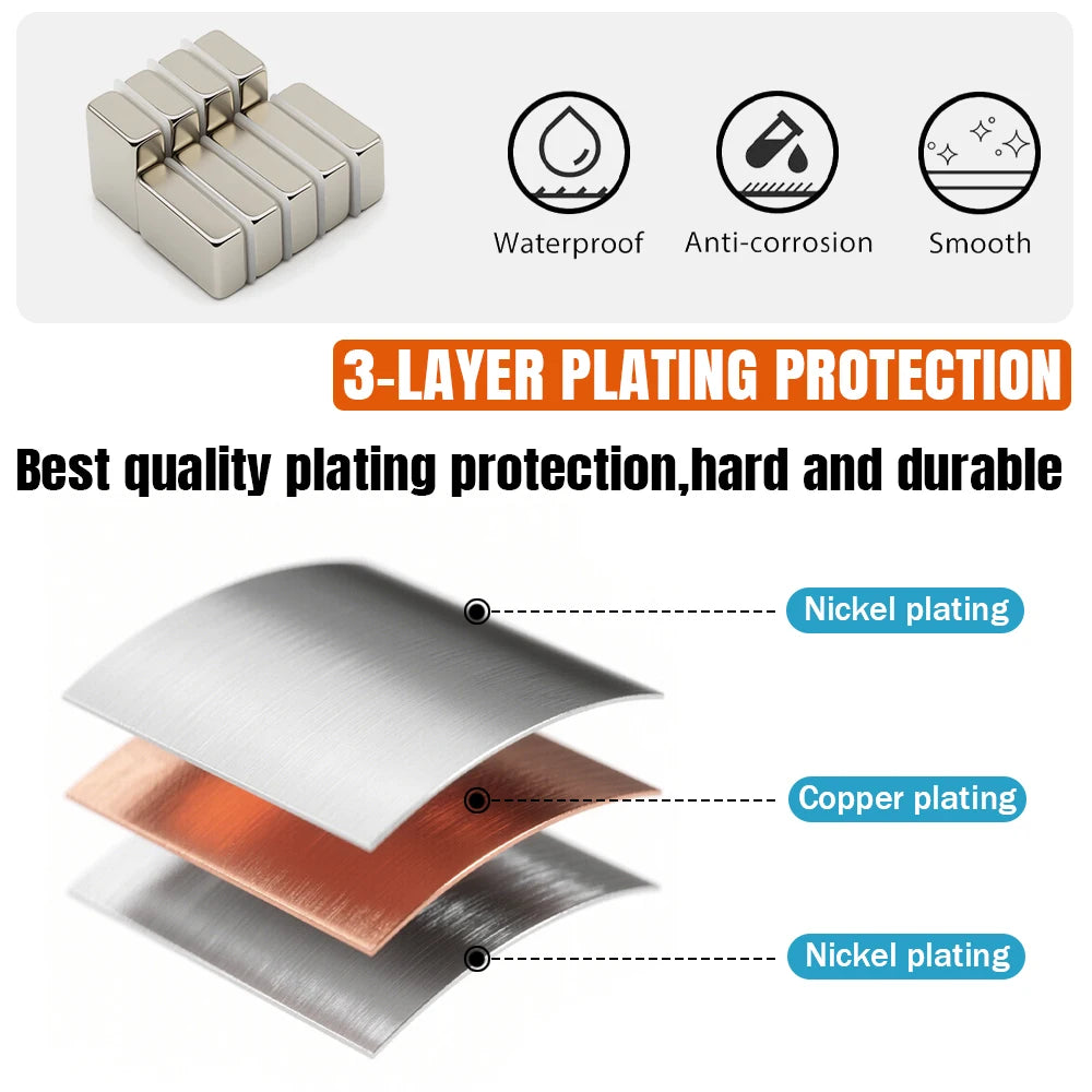 Neodymium Block Magnets N35 30x10x3mm, Strong Permanent Set
