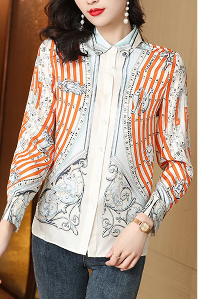 New Spring Women Blouse office ladies shirts Fashion printed tops blusa mujer
