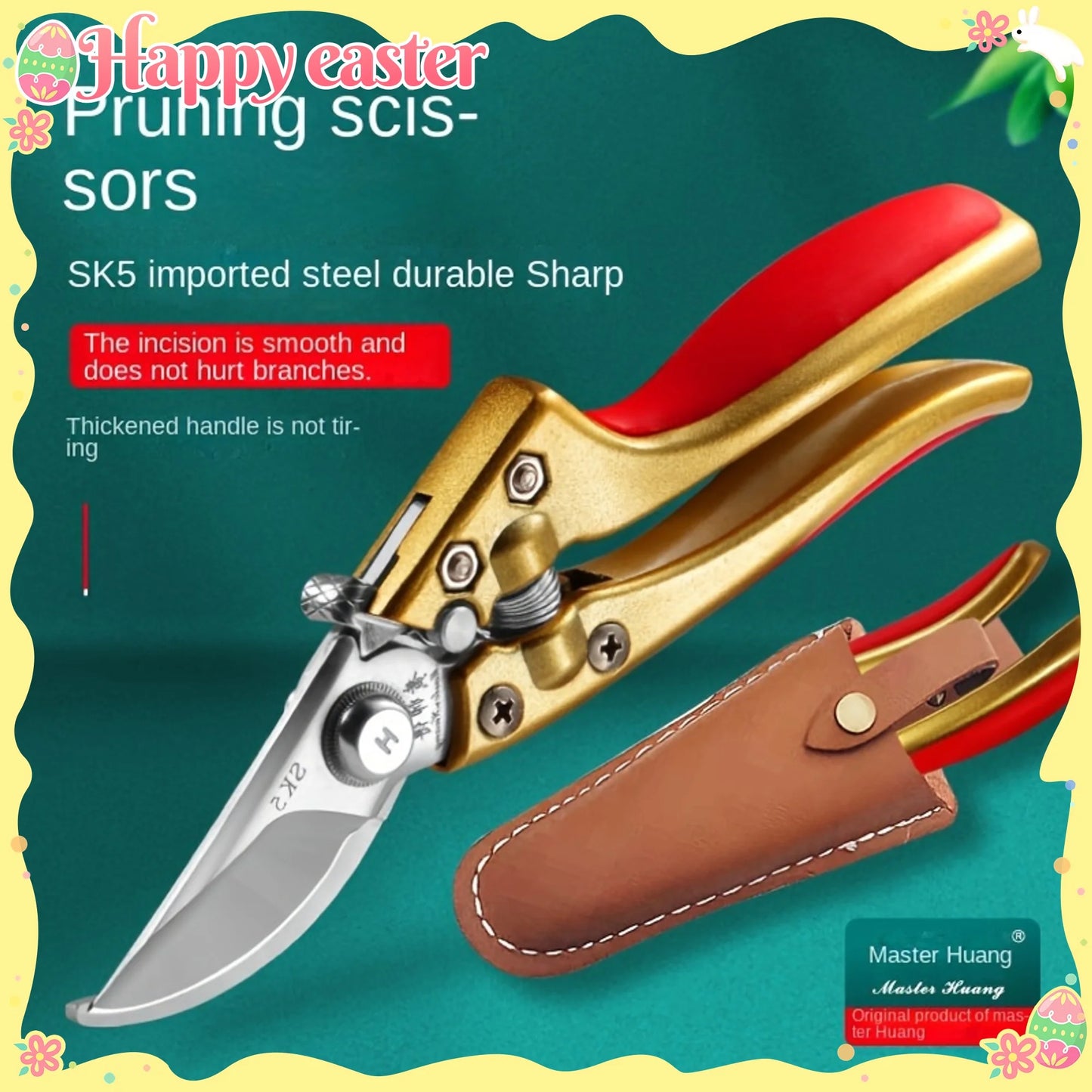 High-Carbon Steel Pruning Shears for Fruit Trees - Durable, No Assembly Required, Industrial Grade Tool