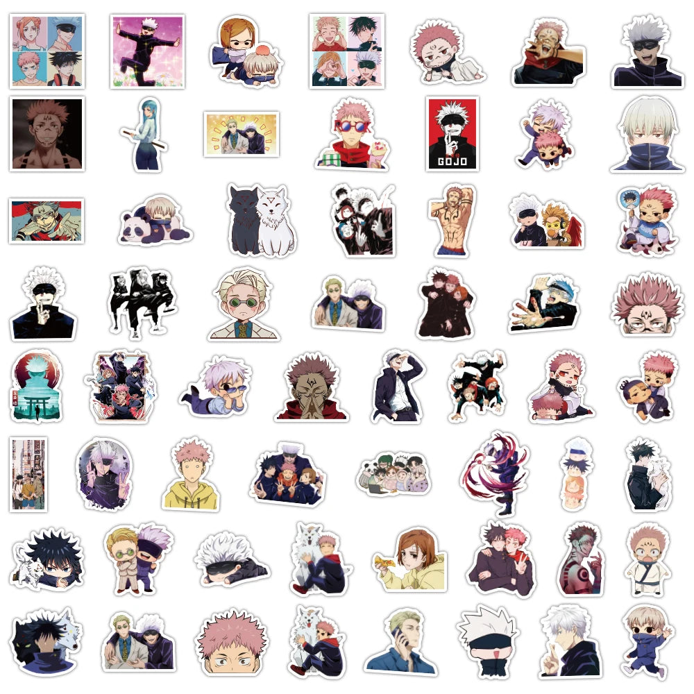 30/60/180pcs Cartoon Jujutsu Kaisen Stickers Cute Decals Toy Stationery Guitar Phone Bicycle Laptop Luggage Car Graffiti Kids