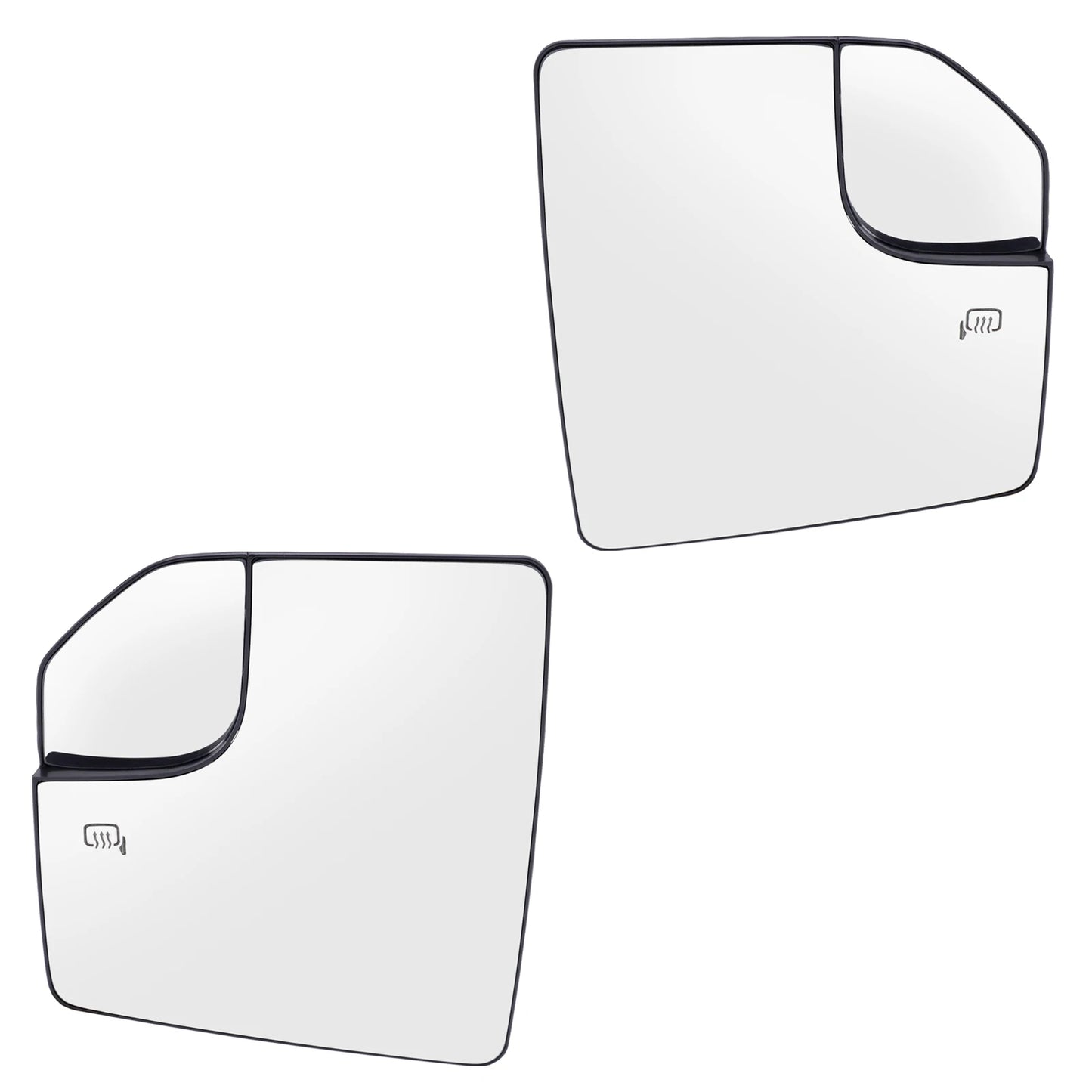 Heated Wide-Angle Mirror Glass with Backing Plate for Ford F-150 2015–2020