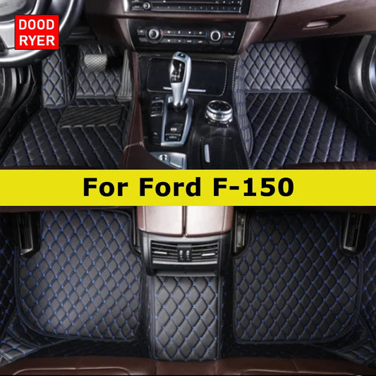Custom-Fit Leather Car Floor Mats for Ford F-150 2009–2023 (Full Set)