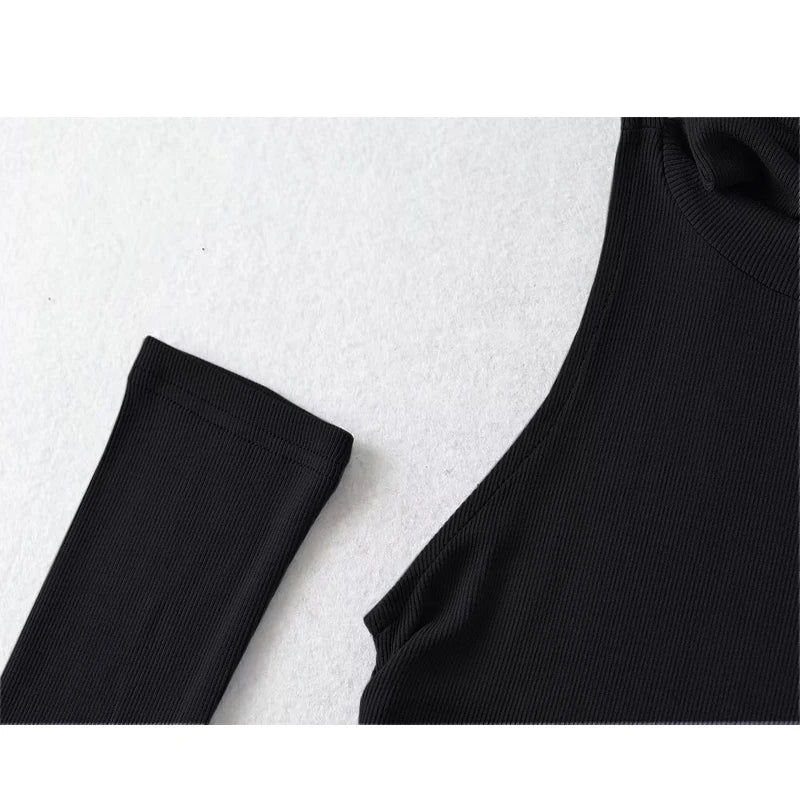 Woman Clothes Fall 2026 Tank Top Sleeve Cover Sleevless Side Pleats Turtleneck T-shirt  Sexy Ribbed Knitted Tops Y2k 2529
