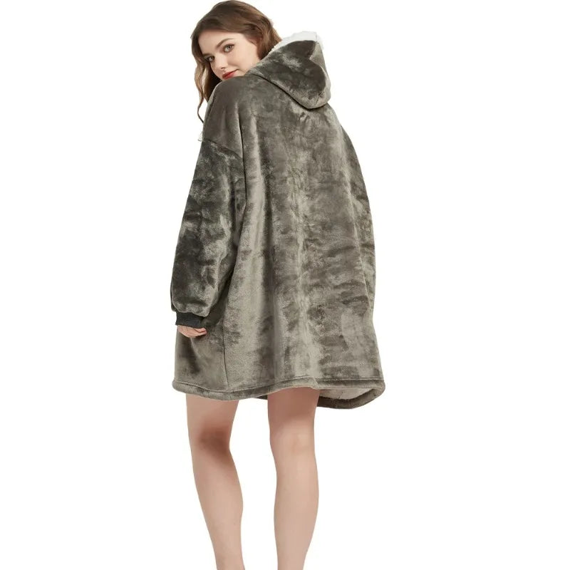 Oversized Wearable Blanket Hoodie - Fleece Pullover TV Blanket for Adults - photo 6
