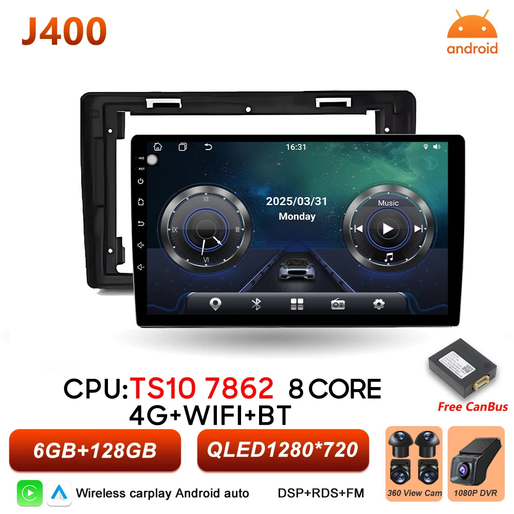 10" Android Car Radio with Wireless CarPlay & GPS — Dodge RAM 1500 (2008-2012)