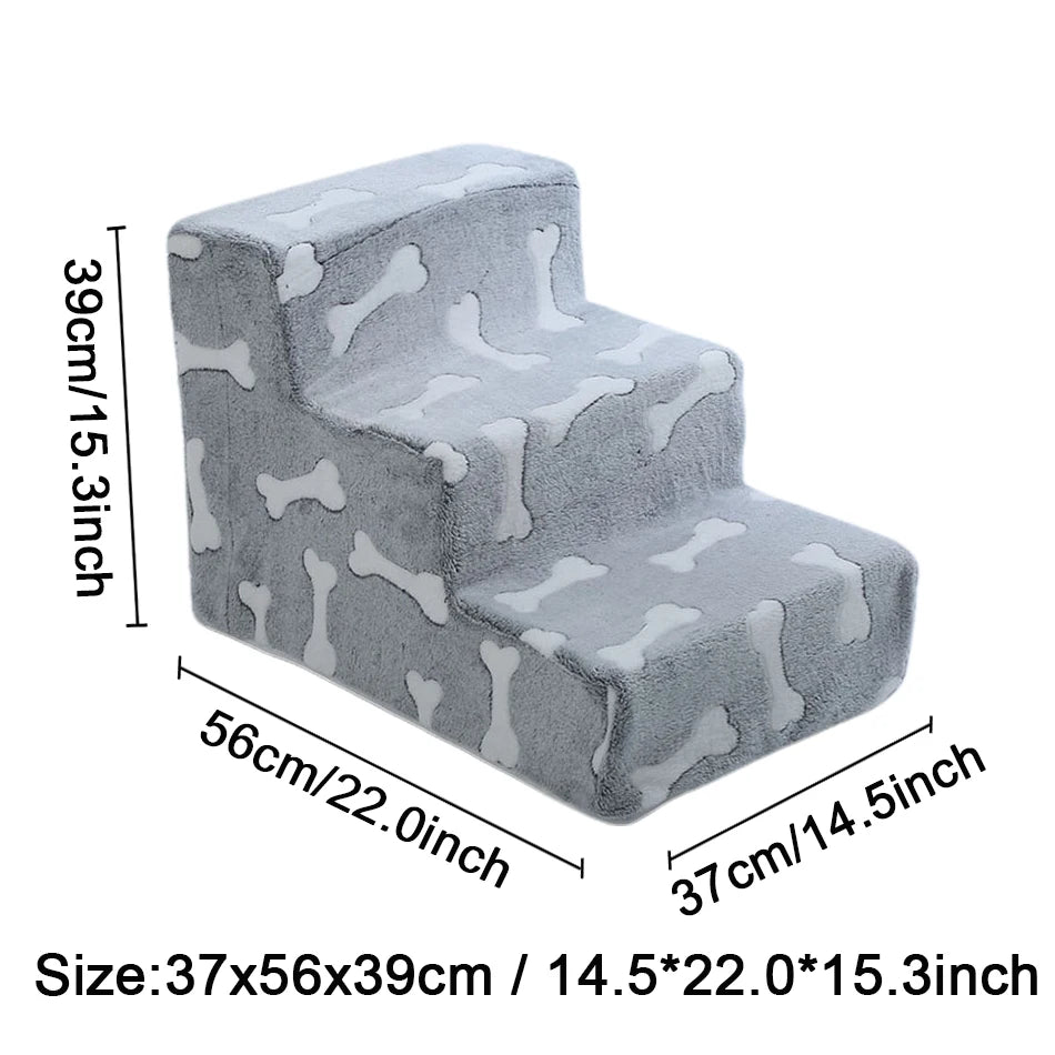3 or 4 Step Foam Pet Stairs - Detachable Dog Ladder