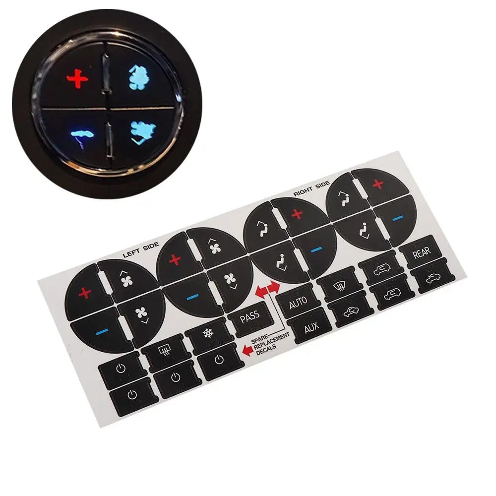 New Decal Replacement Repair Kit Button Sticker Climate Control AC Dash For GM Tahoe Suburban Avalanche Silverado Yukon