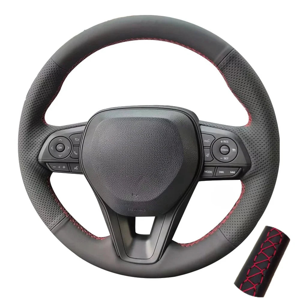 Perforated Microfiber Leather Car Steering Wheel Cover For Toyota Camry 2018 Corolla RAV4 Avalon Crown 2019 Steering Wrap